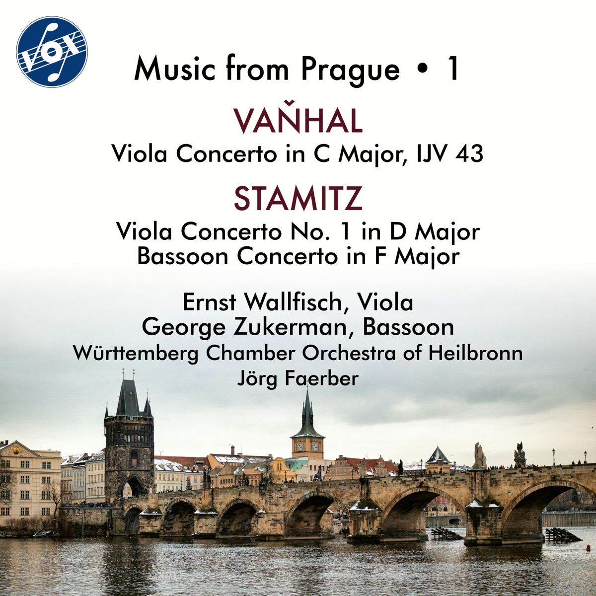 Music from Prague, Vol. 1 by Ernst Wallfisch, George Zukerman, Württemberg Chamber Orchestra Heilbronn & Jörg Faerber album cover