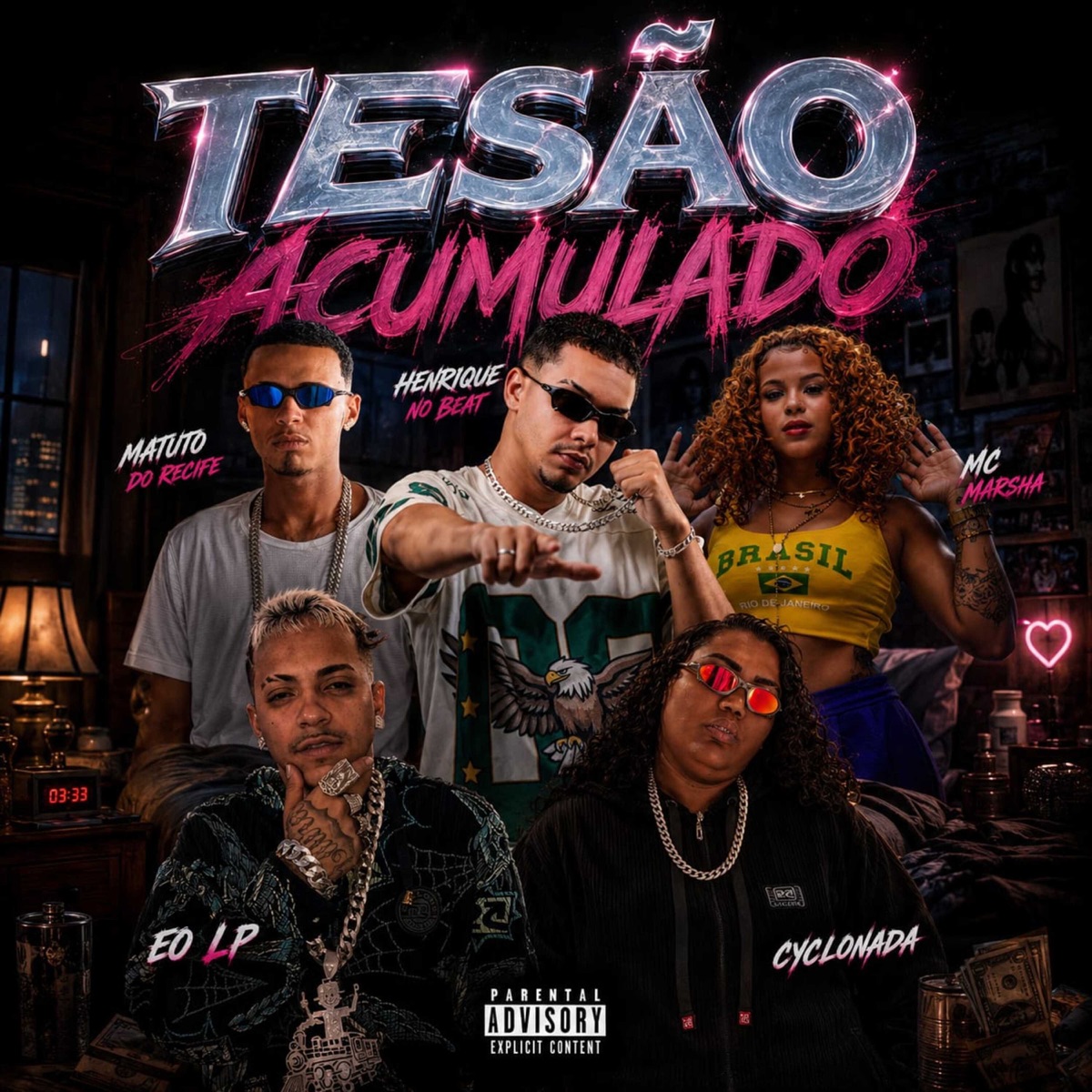 Tesão Acumulado (feat. MC Marsha) - Single by Henrique no Beat, Eo LP, Mc Matuto do Recife & Ea Cyclonada album cover