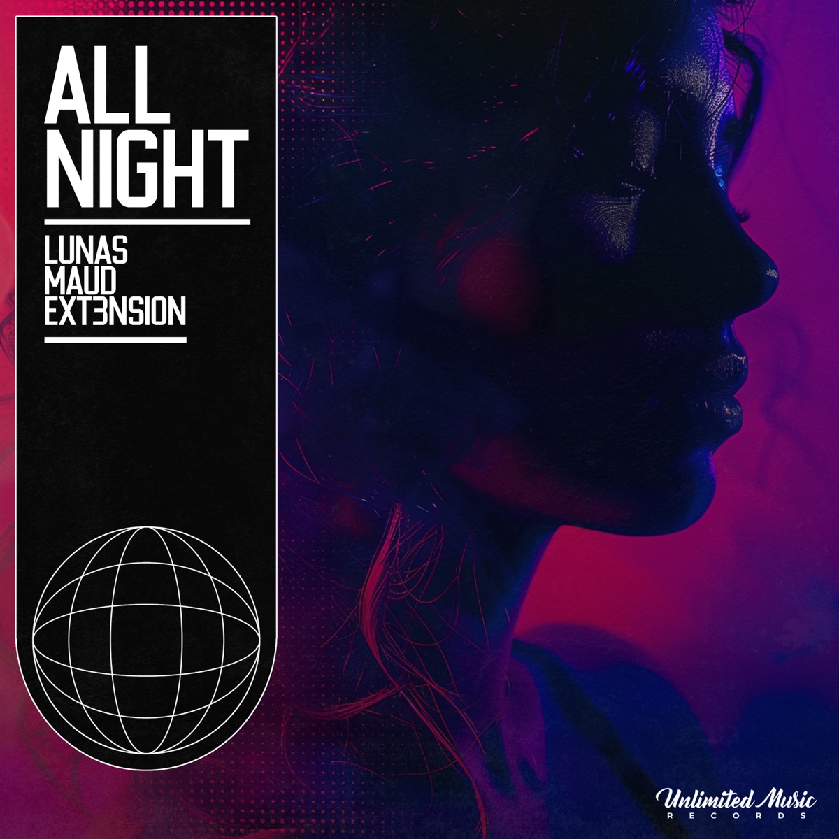 All Night - Single by LUNAS, Maud & ext3nsion album cover