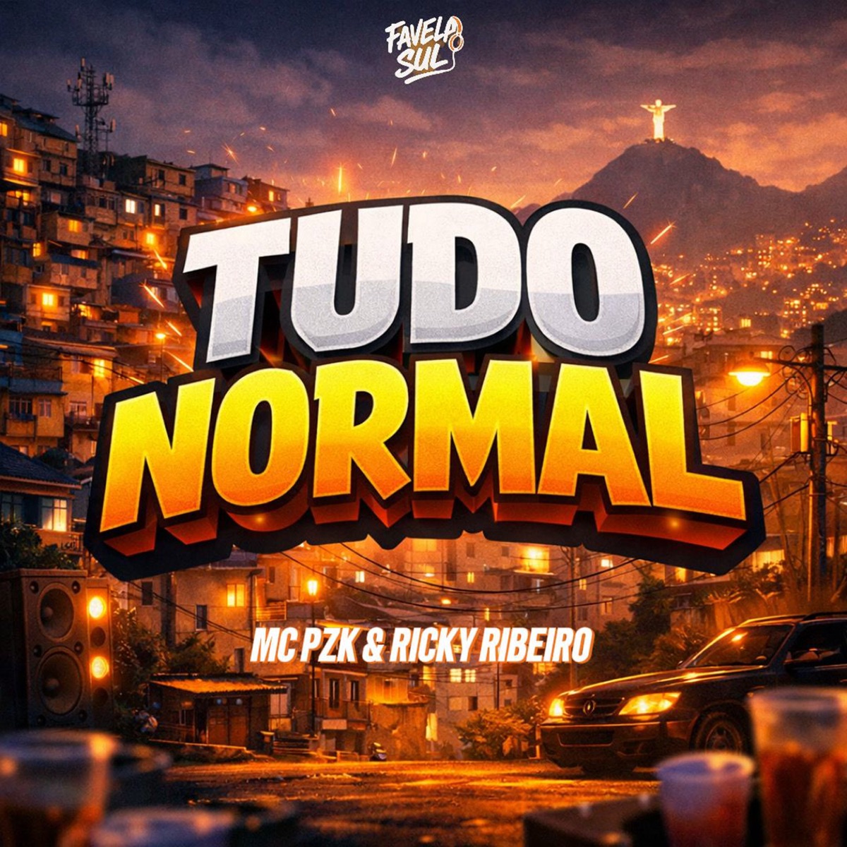 Tudo Normal - Single by mc pzk, Ricky Ribeiro & Favela Sul album cover