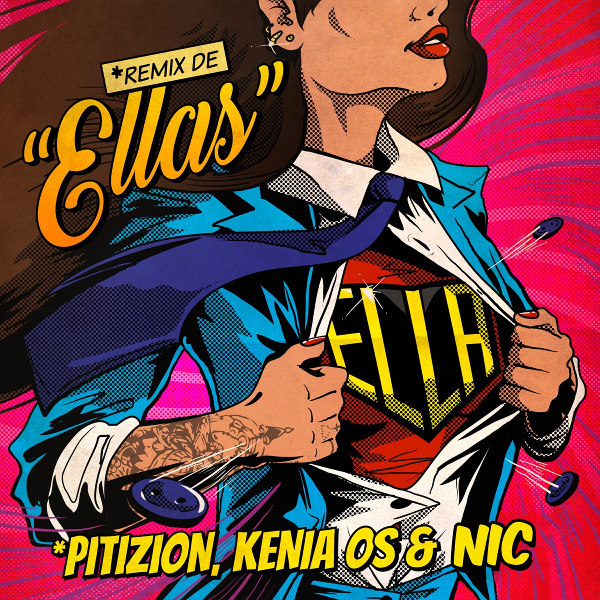 Ella (Remix De Ellas) - Single by Pitizion, Kenia Os & Nic album cover