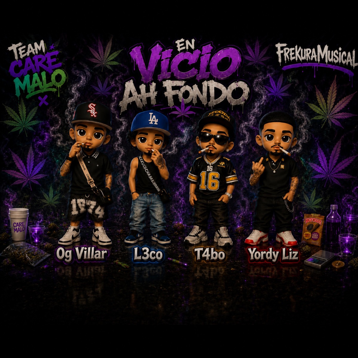 VICIO A FONDO (feat. Og Villar, Leco, Tabo, Yordy Liz & DJ Edwin) - Single by Team Caremalo album cover