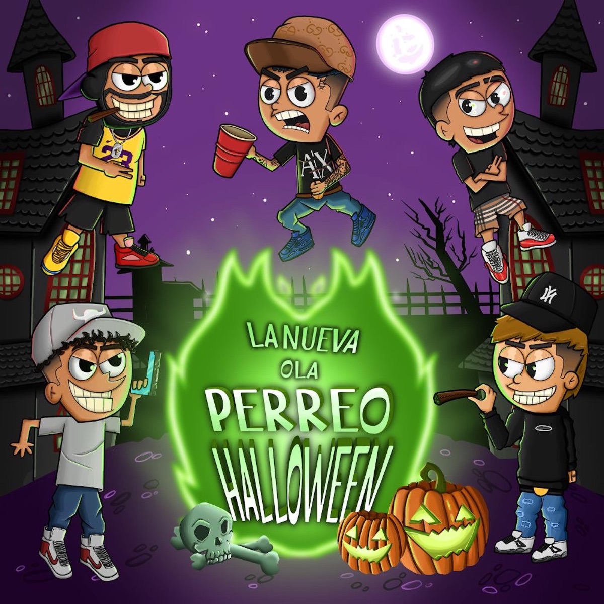 Perreo Jaloween (feat. Neri & Cv$t) - Single by La Nueva Ola MX, AK Gibrán & JL Martínez album cover