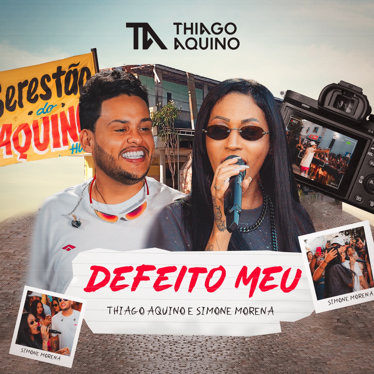Defeito Meu (Ao Vivo) - Single by Thiago Aquino & Simone Morena album cover