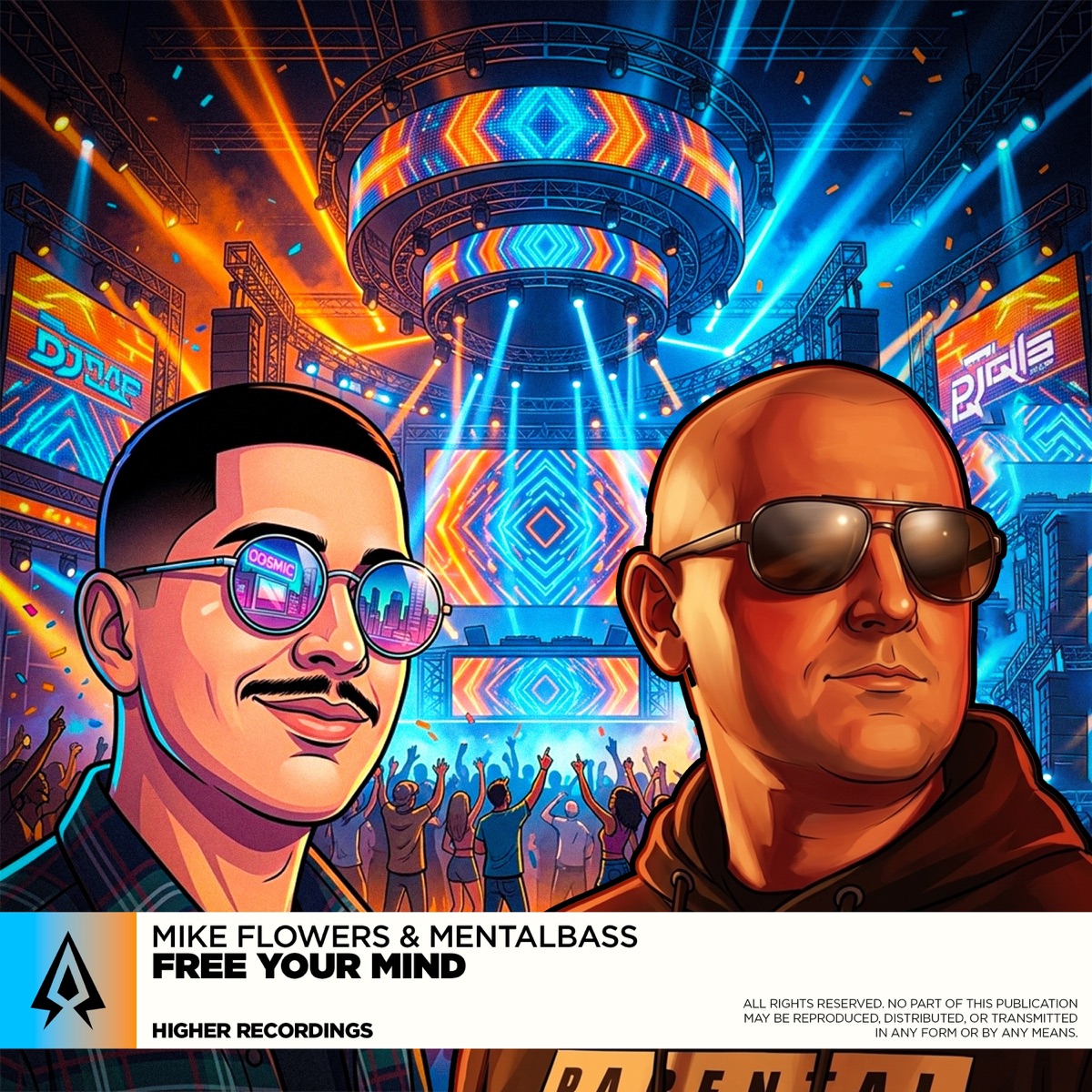 Free Your Mind - Single by MIKE FLOWERS, MentalBass & HIGHER RECORDINGS album cover
