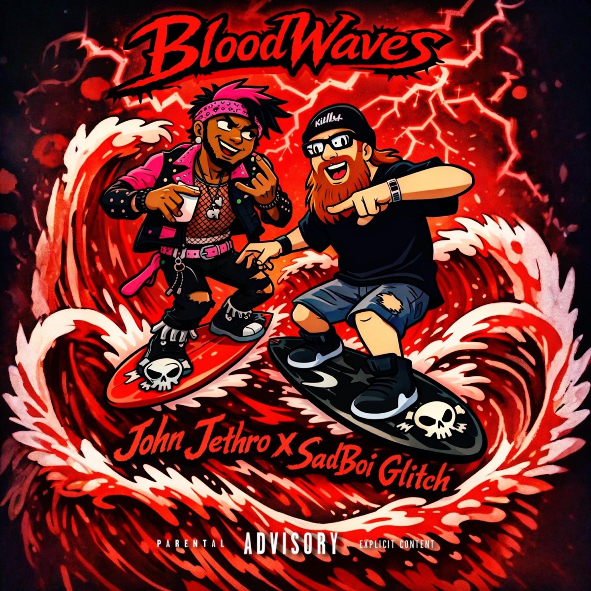 BloodWaves (feat. Sadboi Gl!tch) - Single by John Jethro album cover