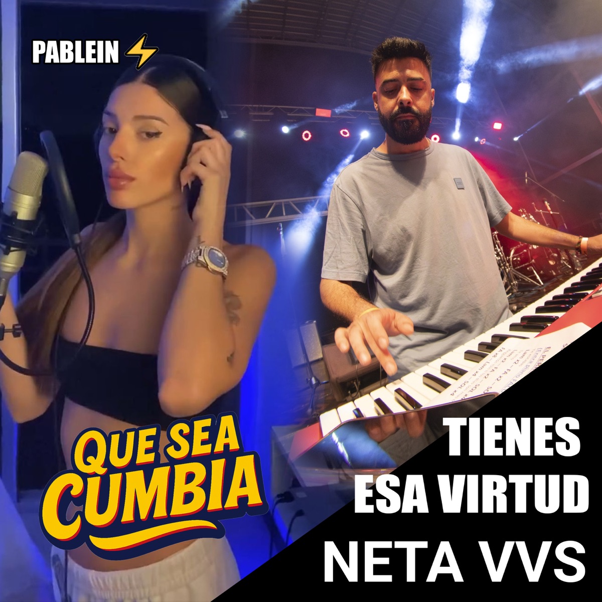 Tienes esa virtud - Single by Pablein, Neta Vvs, Que Sea Cumbia & Flama album cover