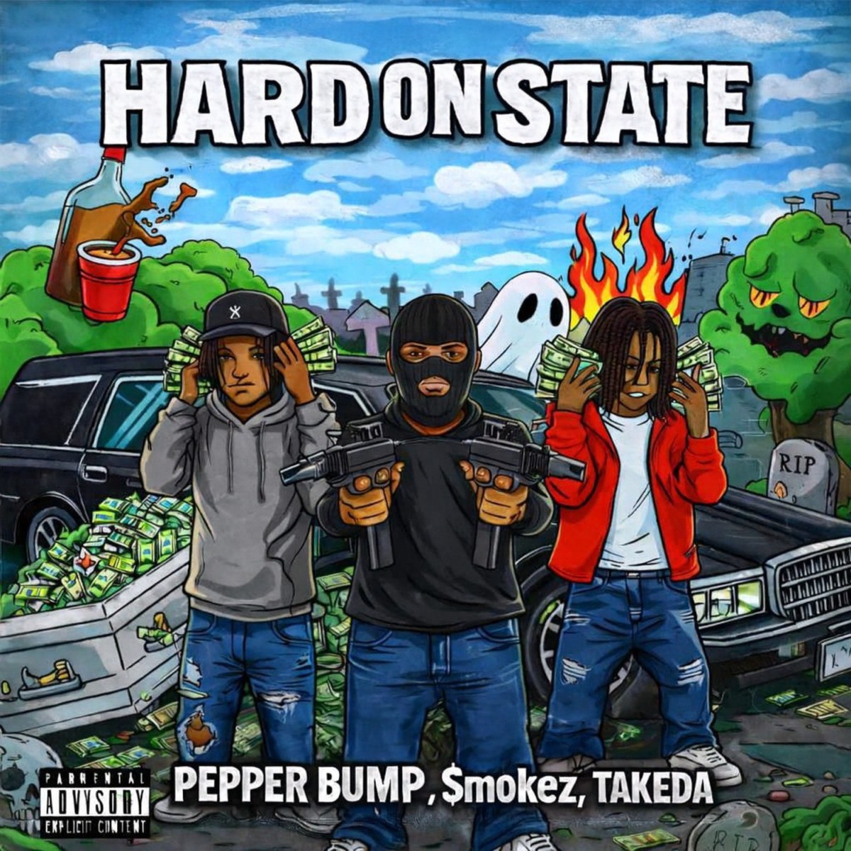 HARD ON STATE - Single by PEPPER BUMP, $mokez & TAKEDA album cover
