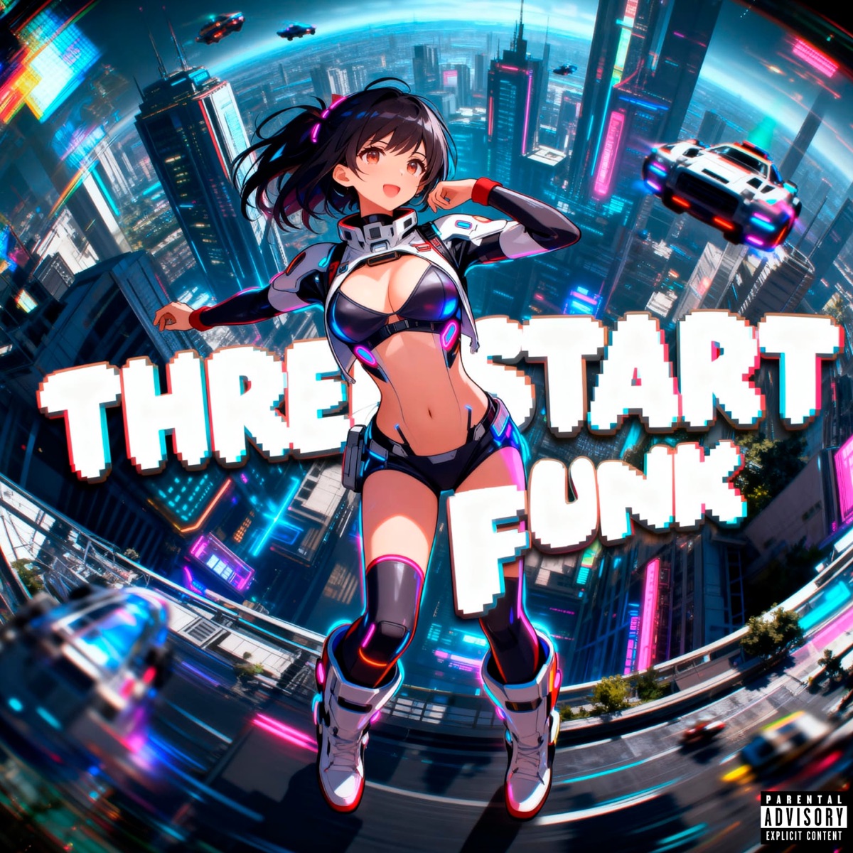 THREE START FUNK - EP by DJ NANSUKE, FEELZOFICIAL 12 & Raxta album cover