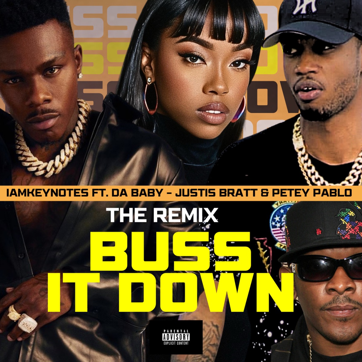 Buss It Down (Remix) [feat. DaBaby, Justis Bratt & Petey Pablo] - Single by Iamkeynotes album cover artwork