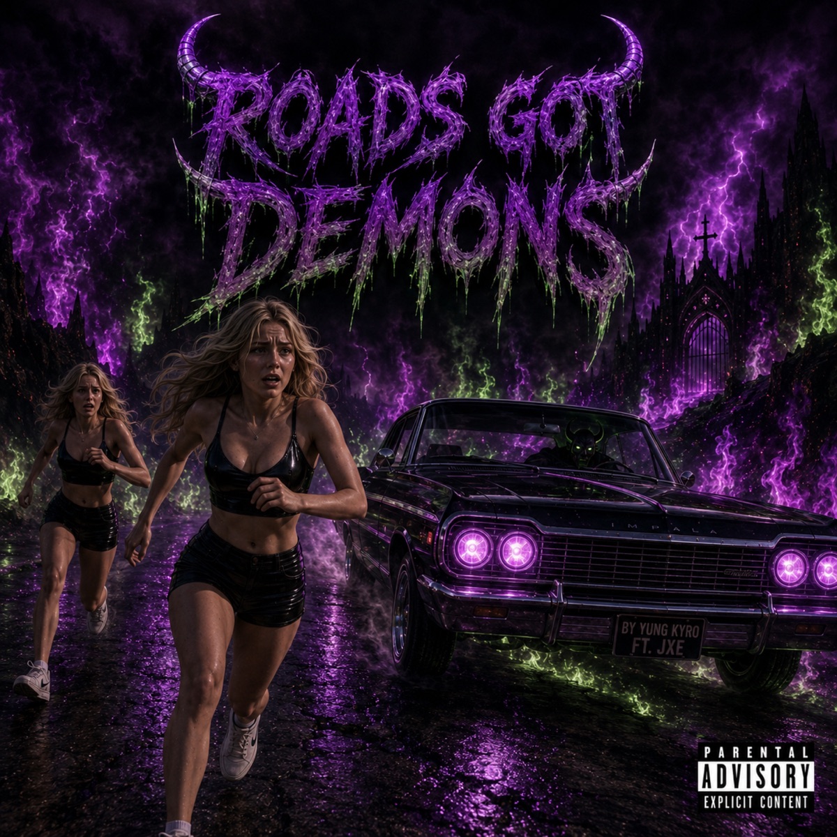 Roads Got Demons (Remix) [feat. JXE] - Single by Yung Kyro album cover