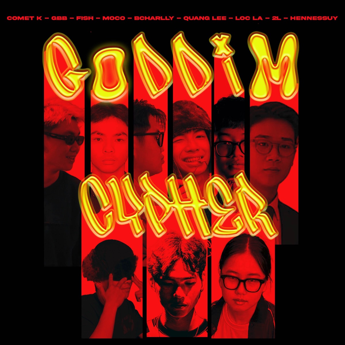 GOD DIM - Single by 2L, Comet K, GBB, Fish, Moco, B-Charlly, Quang Lee, Lộc Lá & Hennessuy album cover