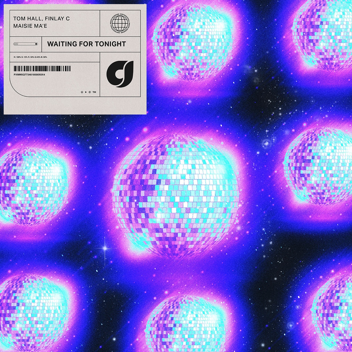 Waiting For Tonight - Single by Tom Hall, Finlay C & Maisie Ma'e album cover