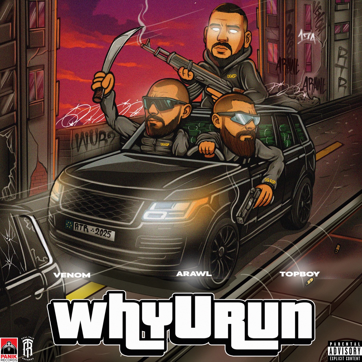 WHY U RUN - Single by Arawl, Top Boy, Venom & Gus album cover
