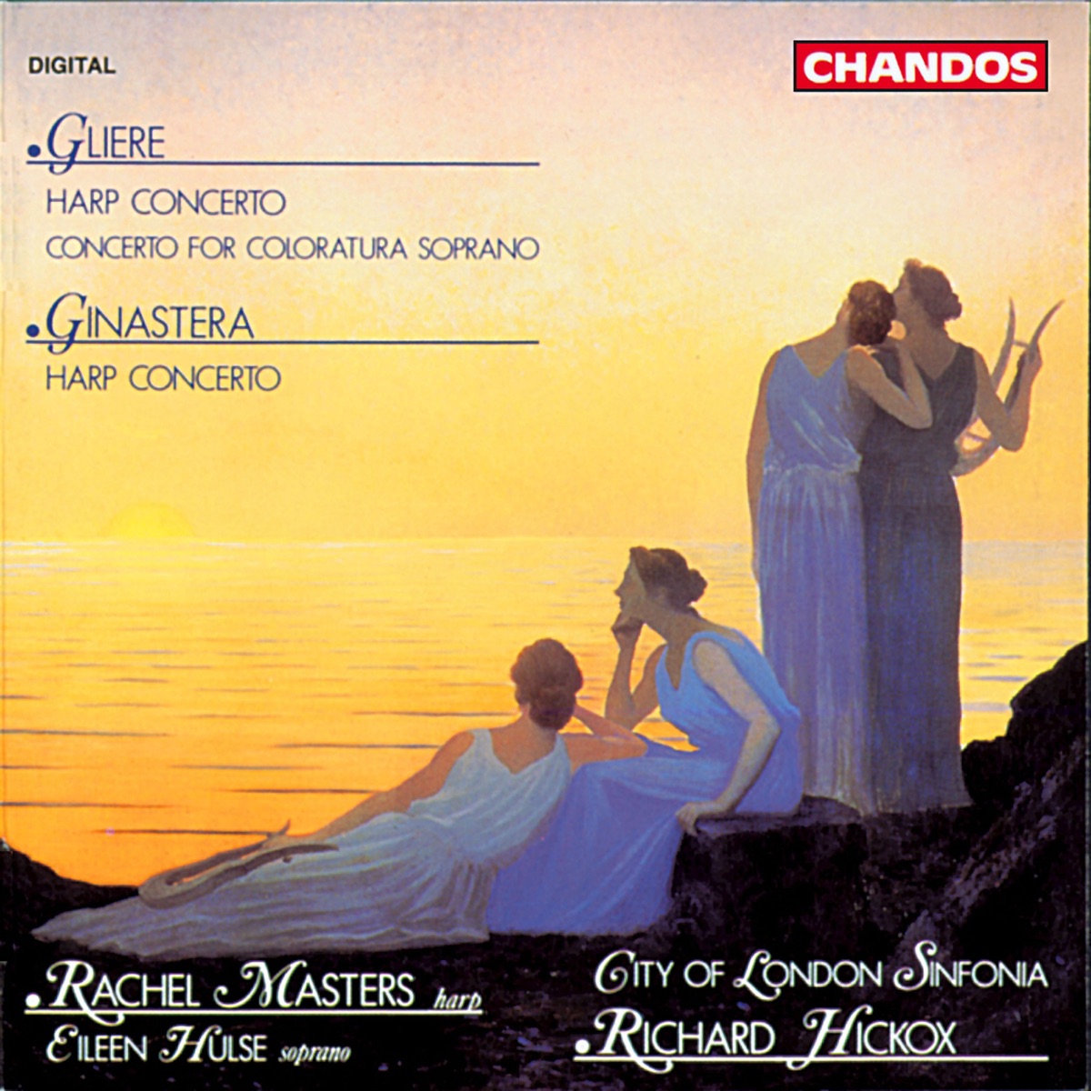 Glière & Ginastera: Harp Concertos by Richard Hickox, City of London Sinfonia, Eileen Hulse & Rachel Masters album cover