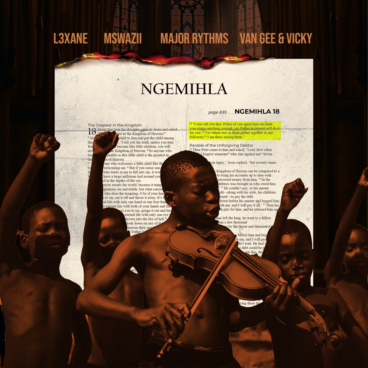 Ngemihla (feat. Major Rhythms. & Van Gee & Vicky) - Single by L3xane & Mswazii album cover