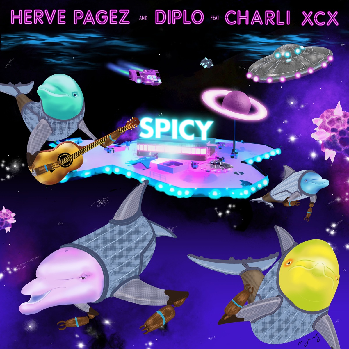 Spicy (feat. Charli XCX) - Single by Herve Pagez & Diplo album cover artwork