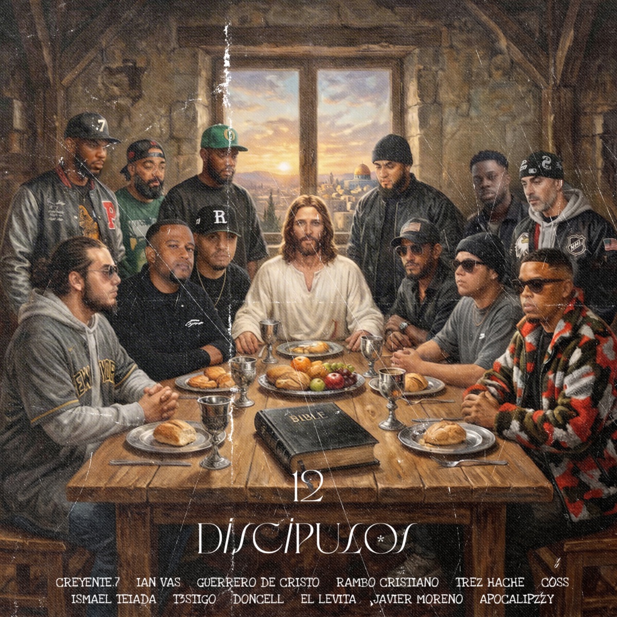 12 Discipulos (feat. IAN VAS, Trez Hache, Rambo Cristiano, T3STIGO, Ismael Tejada, El Levita, Javier Moreno LMV, Coss & Apocalipzzy) - Single by Creyente.7, Doncell & Guerrero De Cristo album cover