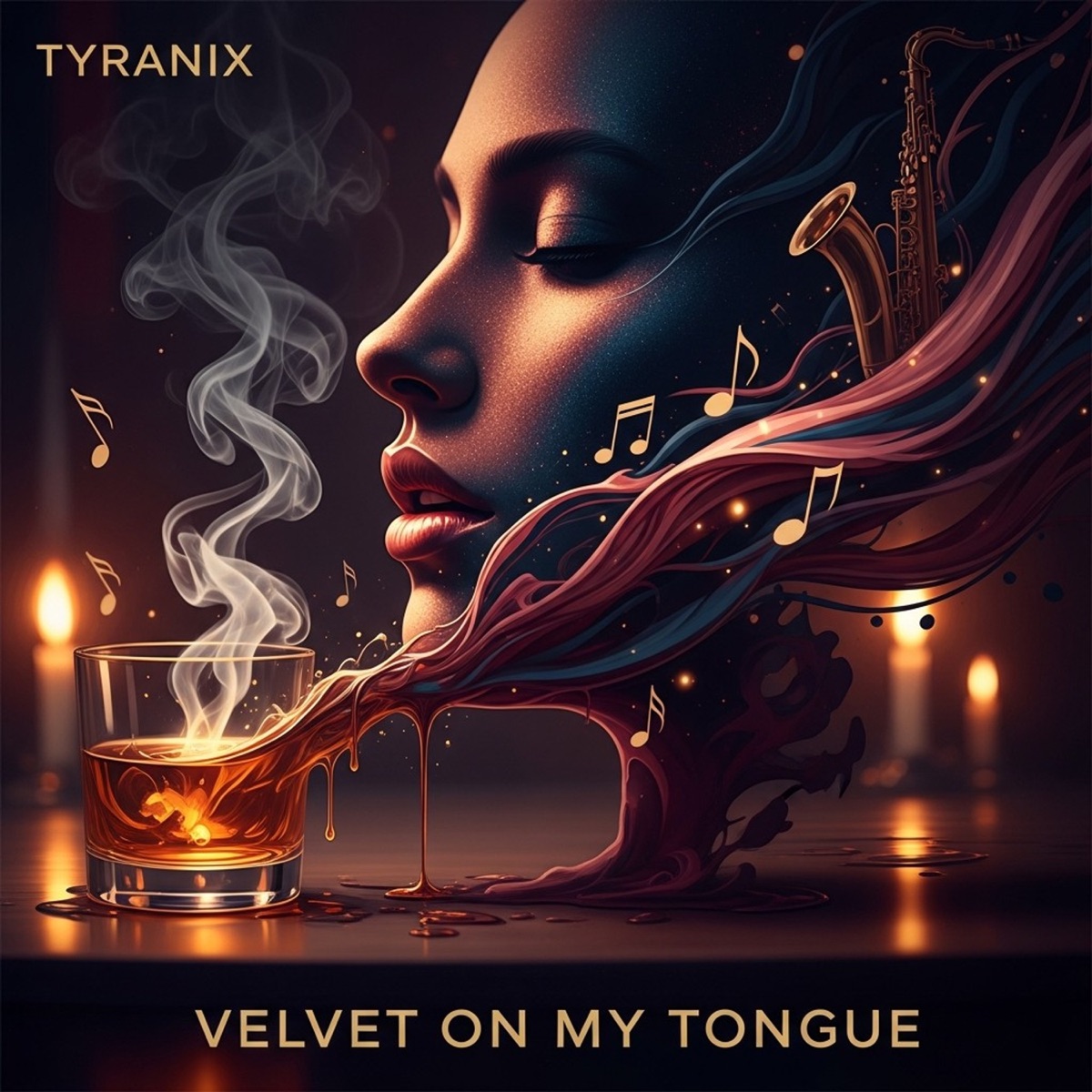 Velvet on My Tongue - Single by Tyranix album cover