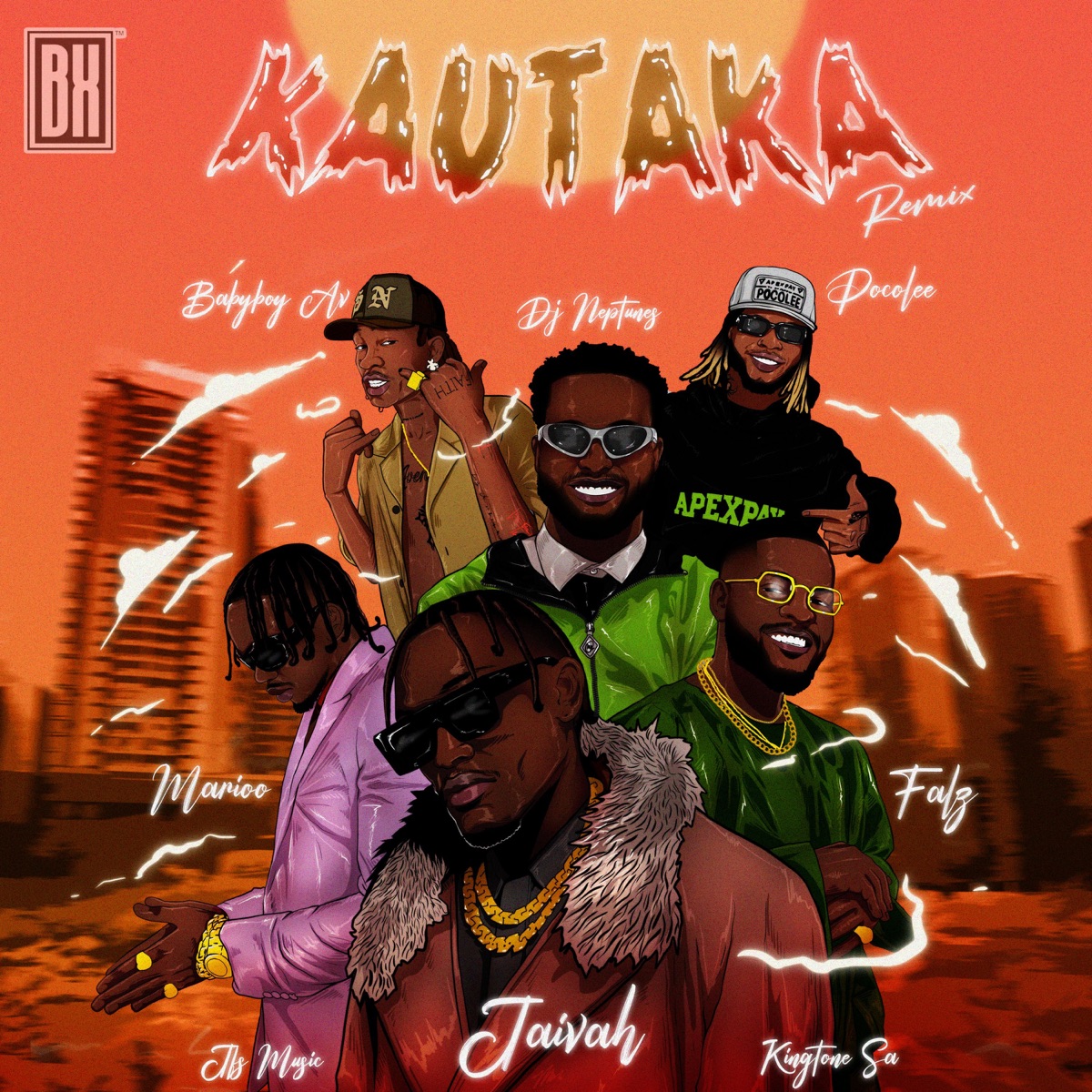 Kautaka (Remix) [feat. JFS music, DJ Neptune, Marioo, Poco Lee & King Tone SA] - Single by Jaivah, Babyboy AV & Falz album cover