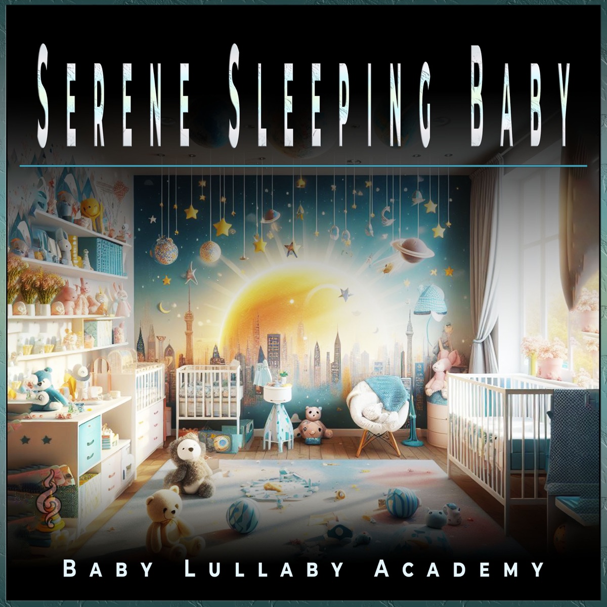 Serene Sleeping Baby: Nighttime Loving Lullaby Dreamscape by Baby Lullaby Academy & Aveda Blue album cover artwork