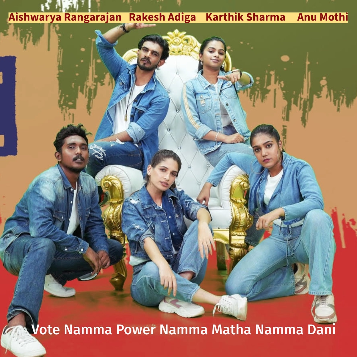 Vote Namma Power Namma Matha Namma Dani - Single by Aishwarya Rangarajan, Anu Mothi, Rakesh Adiga & Karthik Sharma album cover