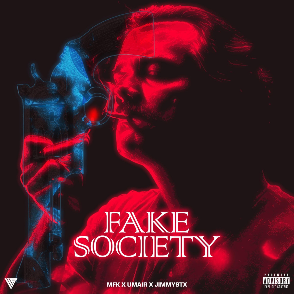 FAKE SOCIETY (feat. UMAIR & MFK) - Single by JimmY9Tx album cover
