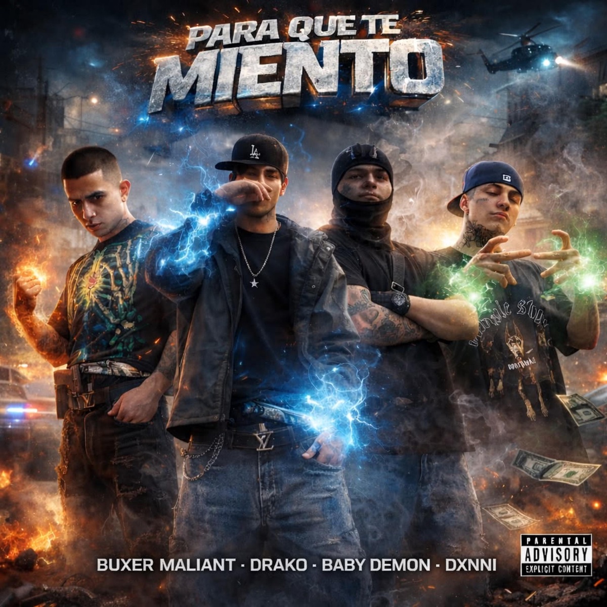 Para que te miento (feat. DRAKO, 17 BABY DEMON & DXNNI222) - Single by Buxer album cover