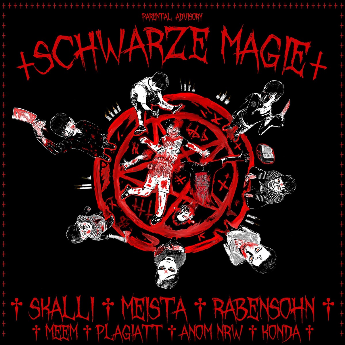 Schwarze Magie (feat. MEISTA, Anom Nrw, MeeM, Rabensohn, Plagiatt & KonDa) - Single by Skalli album cover
