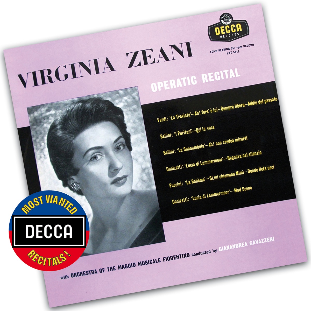 Operatic Recital by Virginia Zeani, Orchestra del Maggio Musicale Fiorentino, Gianandrea Gavazzeni, Orchestra dell'Accademia Nazionale di Santa Cecilia & Franco Patané album cover