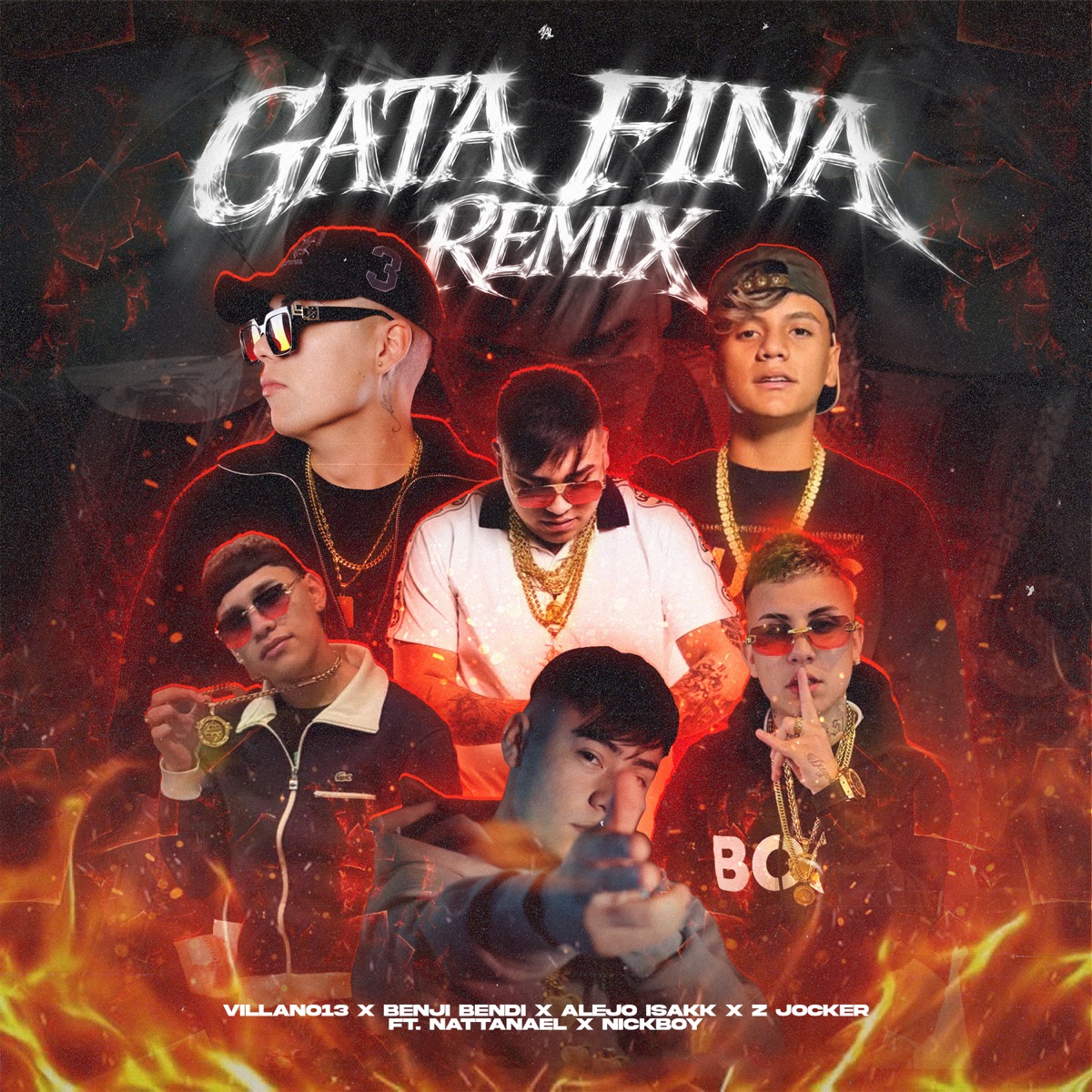 Gata Fina (Remix) [feat. Nattanael & Nickboy] - Single by Villano 13, Benji Bendi, Alejo Isakk & Z Jocker album cover