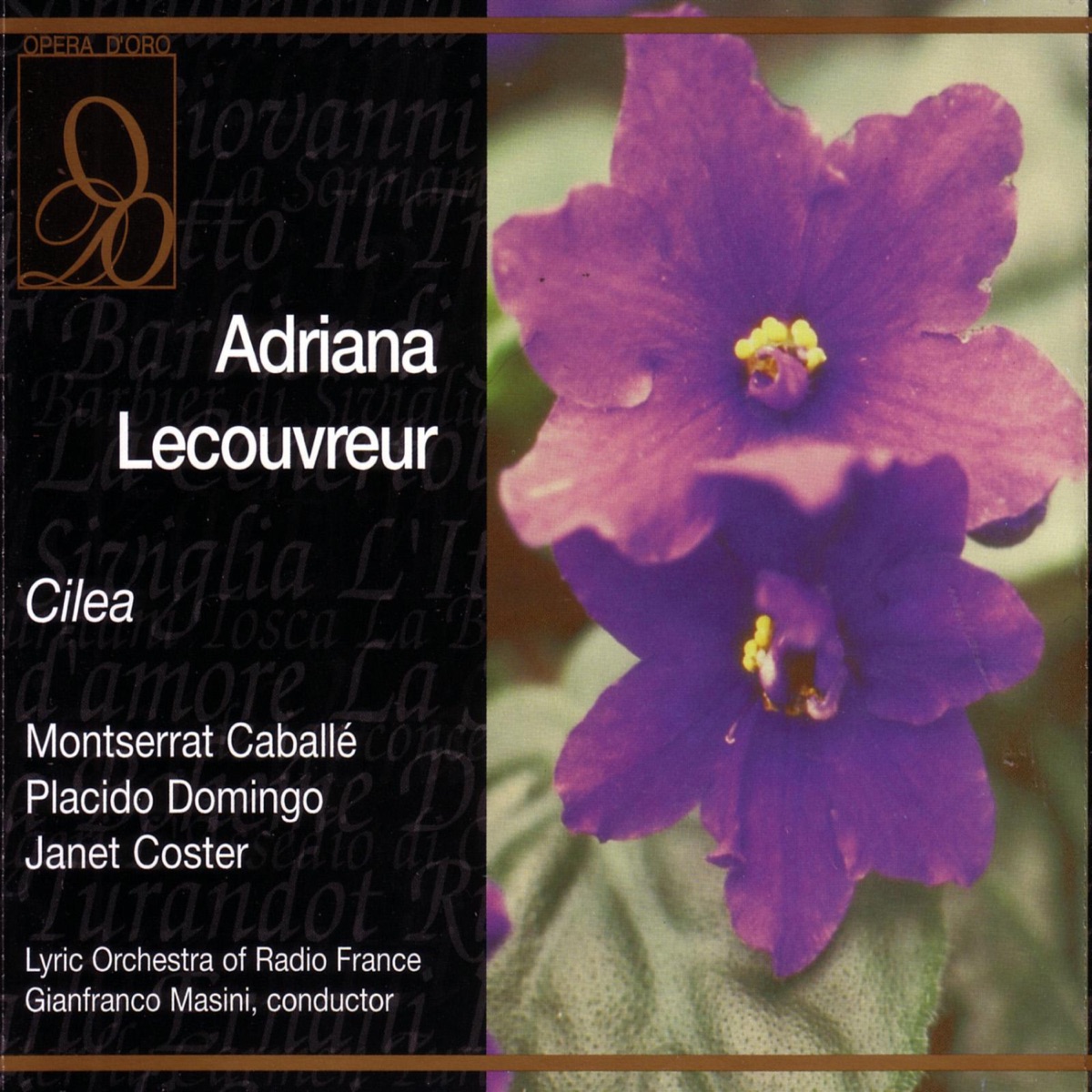 Cilèa: Adriana Lecouvreur by Montserrat Caballé, Gianfranco Masini, Janet Coster & Plácido Domingo album cover