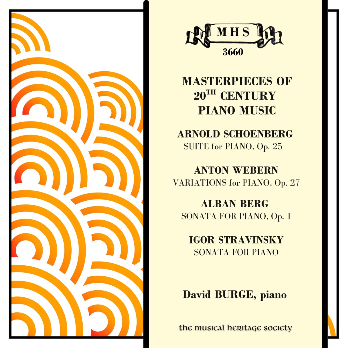 Masterpieces of 20th Century Piano Music by David Burge album cover