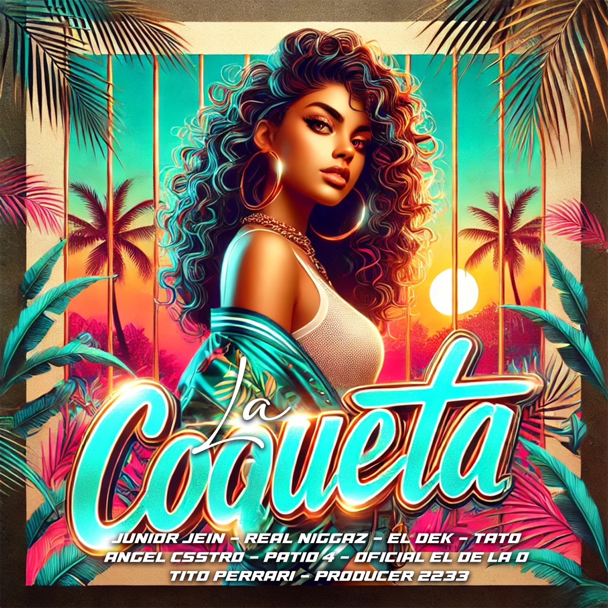 La Coqueta (feat. Tito Perrari, Producer2233, Tato_official, El Dek, Angel Castro & Real N****z) - Single by Junior Jein, Patio 4 & Official el de la O album cover