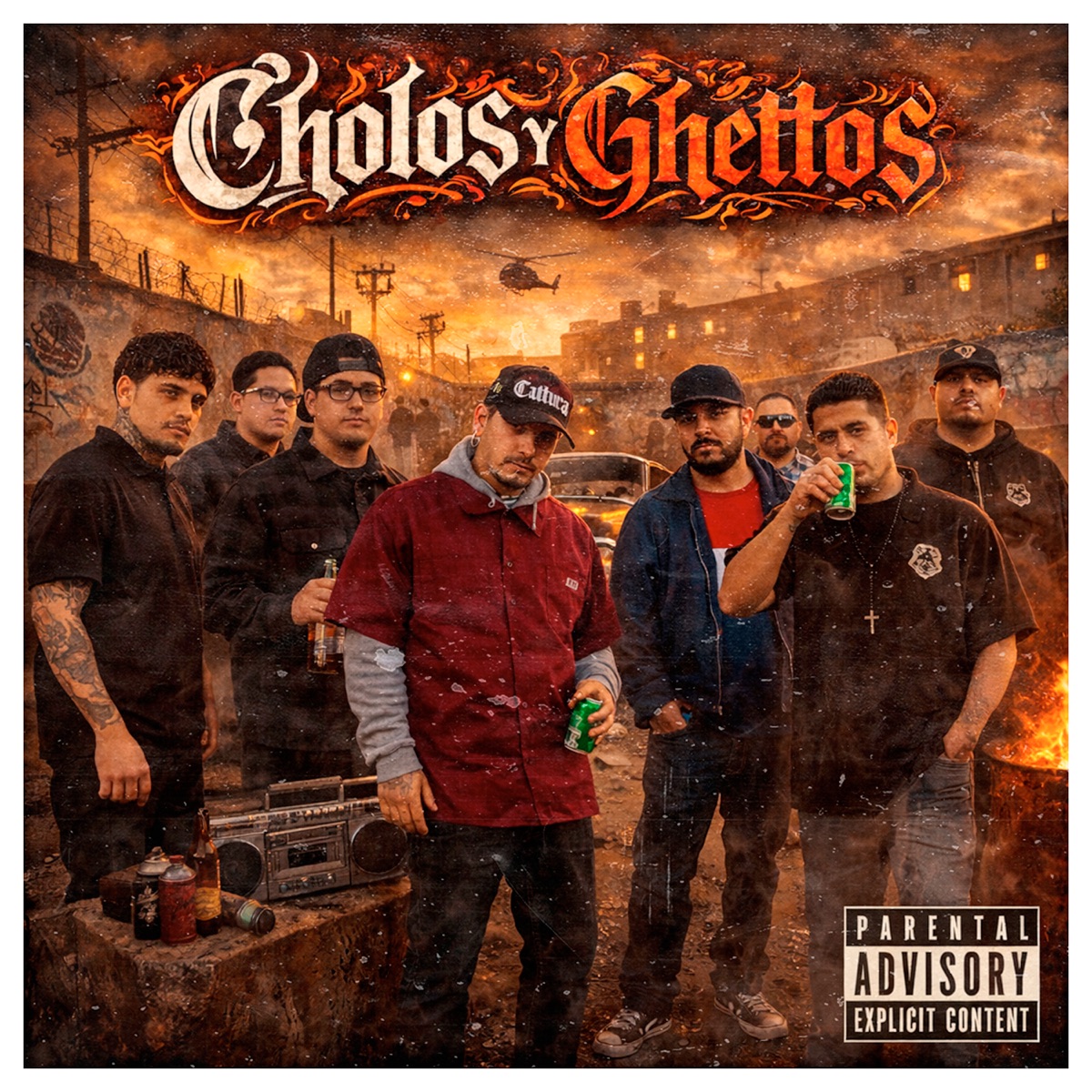 Cholos & Guettos (feat. Soloer & Docer) - Single by EL CHANTE album cover