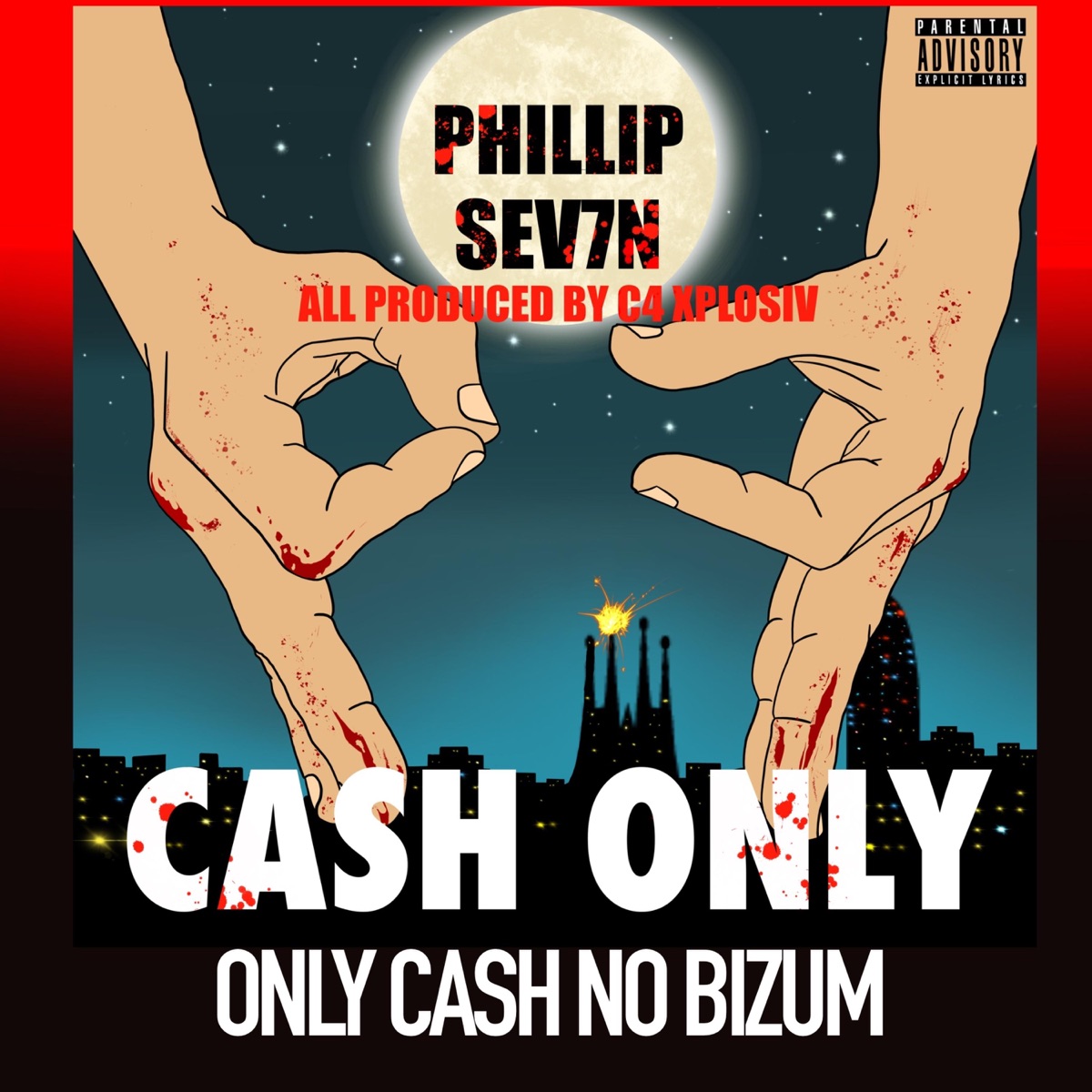 ONLY CASH NO BIZUM - Single by PHILLIP SEV7N album cover