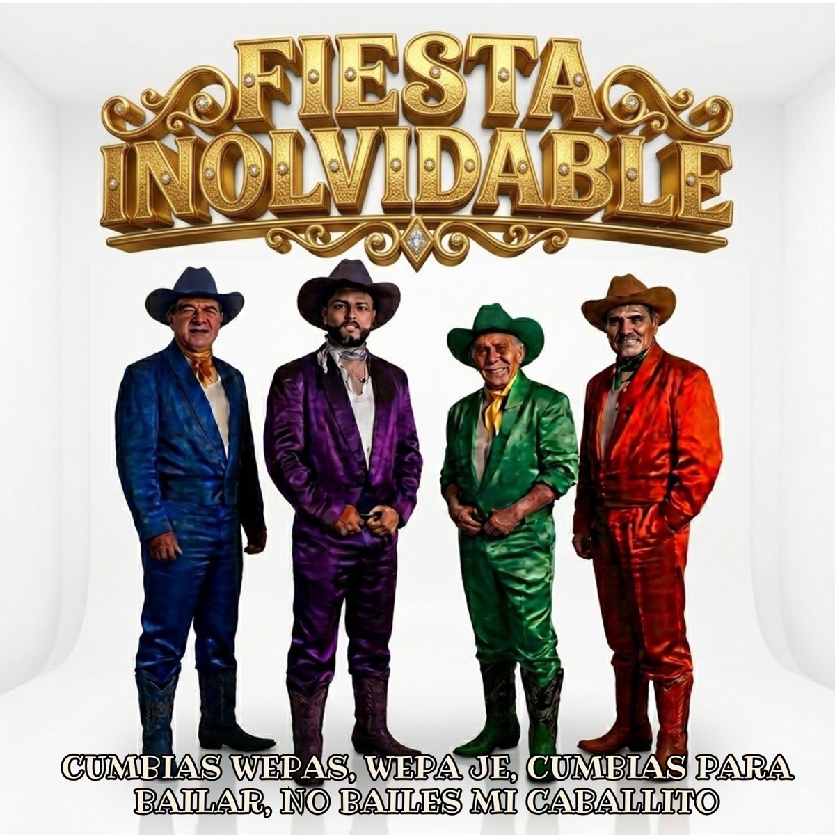 Fiesta Inolvidable by Cumbias Wepas, wepa je, Cumbias Para Bailar & No Bailes Mi Caballito album cover