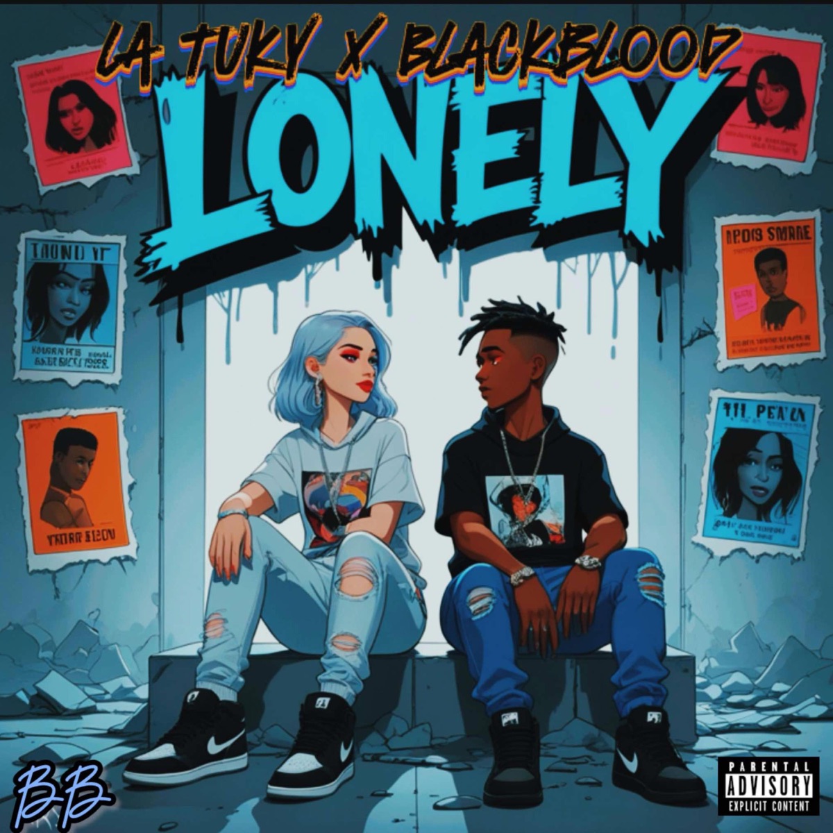 LONELY (feat. La Tuky) [Luis Branco Remix] - Single by Blackblood album cover