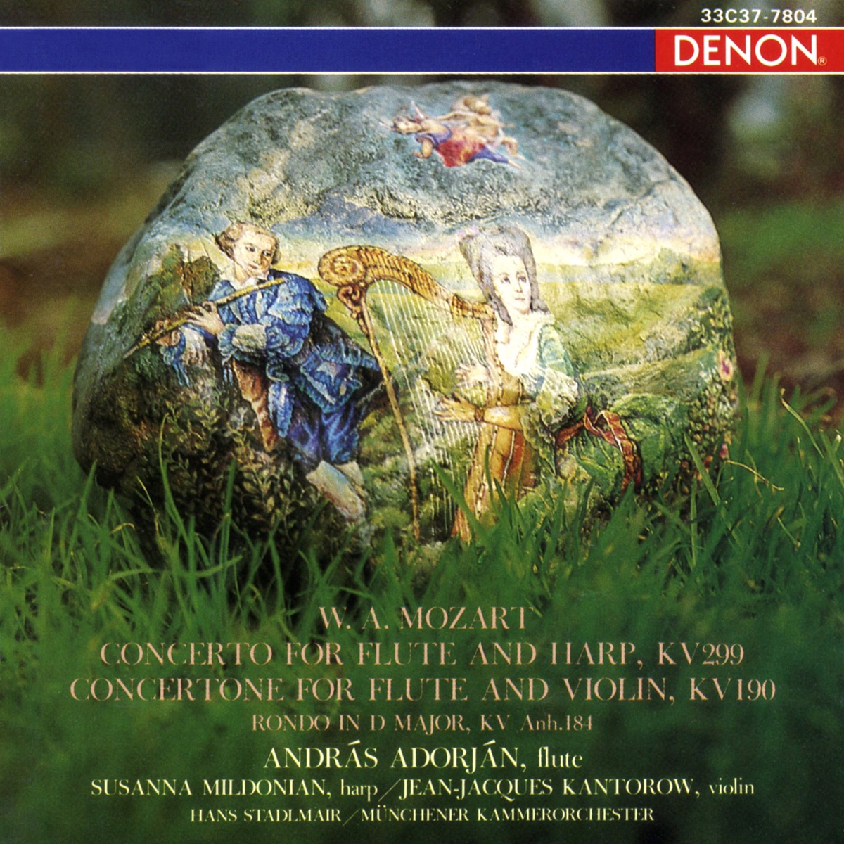 W. A. Mozart: Concerto for Flute and Harp by Andras Adorjan, Susanna Mildonian & Munchener Kammerorch album cover