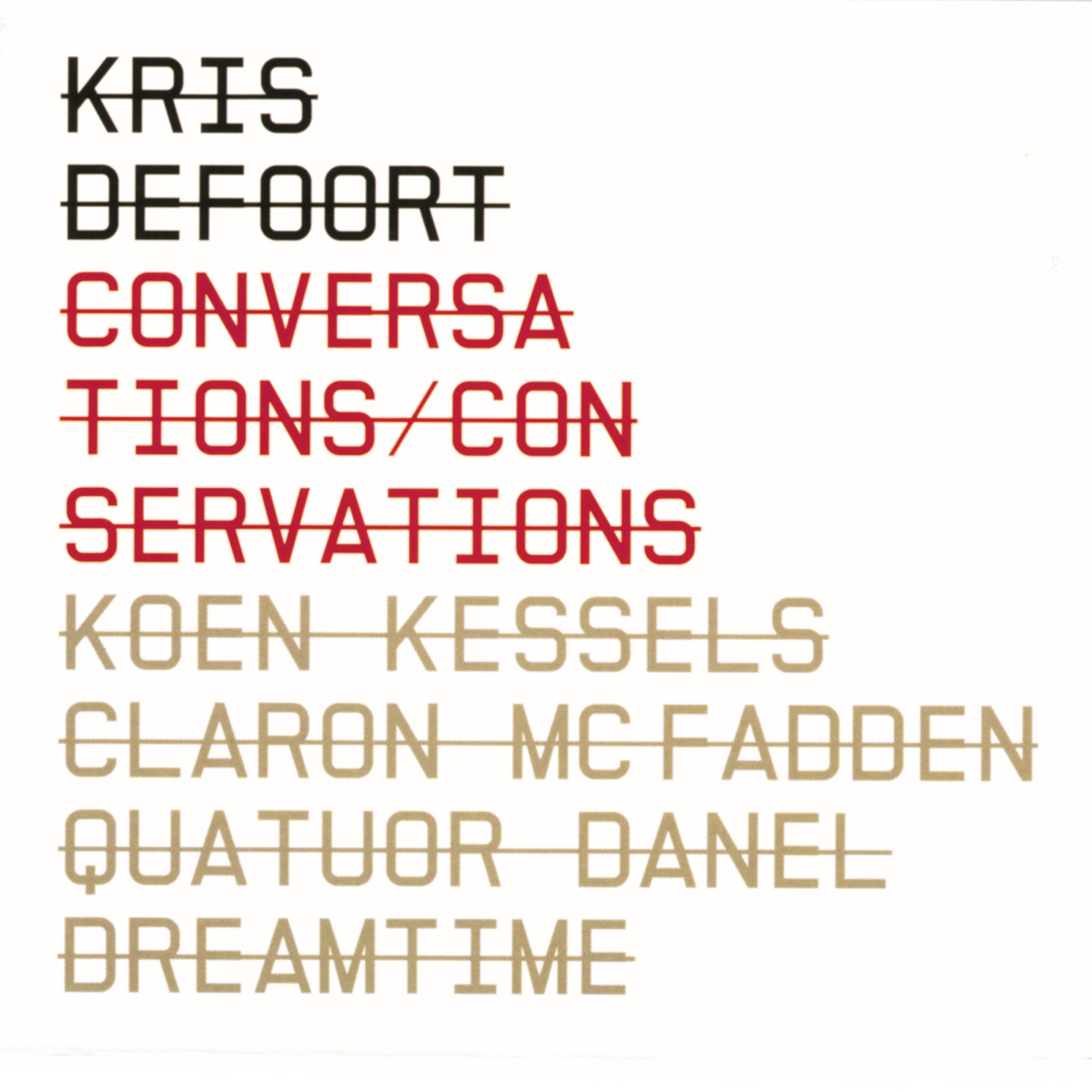 Conversations / Conservations (feat. Koen Kessels, Claron McFadden, Quatuor Danel & Dreamtime) by Kris Defoort album cover