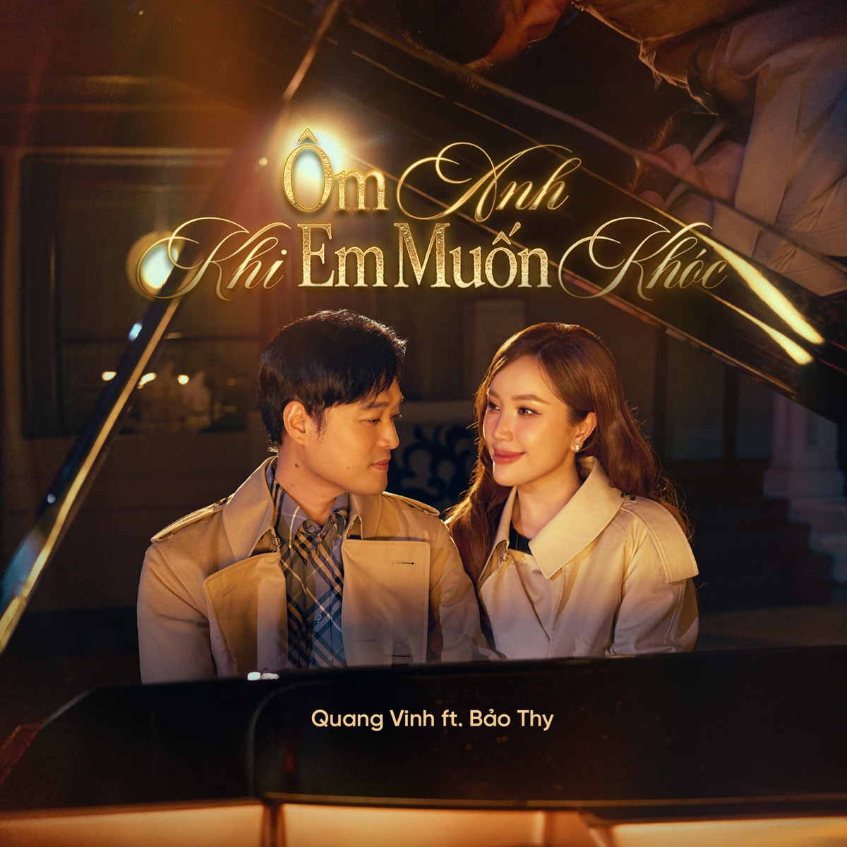 Ôm anh khi em muốn khóc - Single by Quang Vinh & Bảo Thy album cover