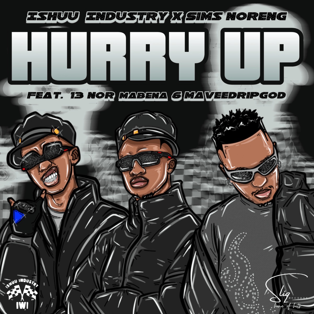 Hurry Up (feat. 13 Nor Mabena & Mavee DripGod) - Single by Ishuu Industry & Sims Noreng album cover