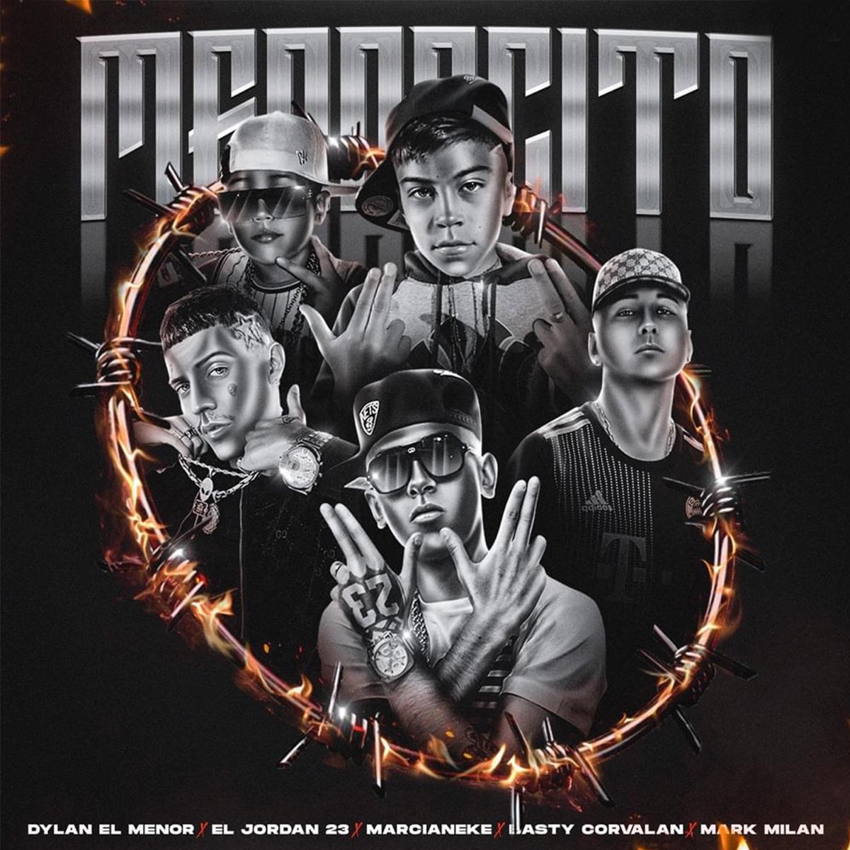 Menorcito (feat. Mark Milan, Basty Corvalan & Marcianeke) - Single by Dylan el Menor, El Jordan 23 & Latinnites Music album cover