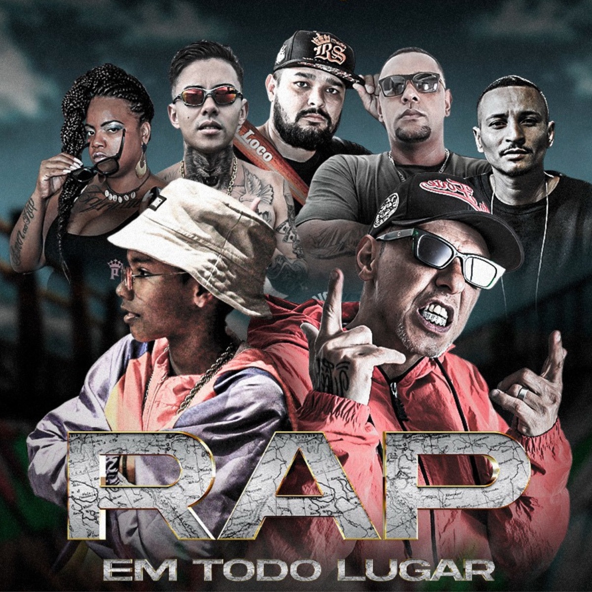 Rap em Todo Lugar - Single by Tom função RHK, Lucas Si, Triunfo, João Pró, mano cri cri, Amanda Negrasim & Ellypê Mesma_fita album cover