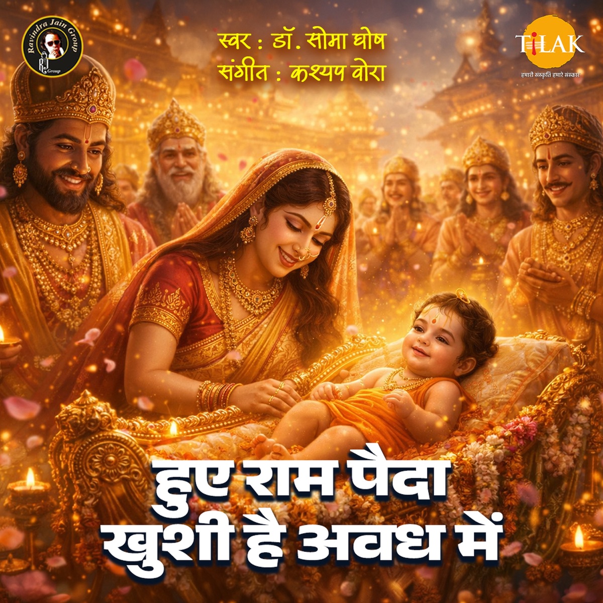 Hue Ram Paida Khushi Hai Awadh Mein - Single by Dr. Soma Ghosh, Kashyap Vora & Nirmala Jain album cover
