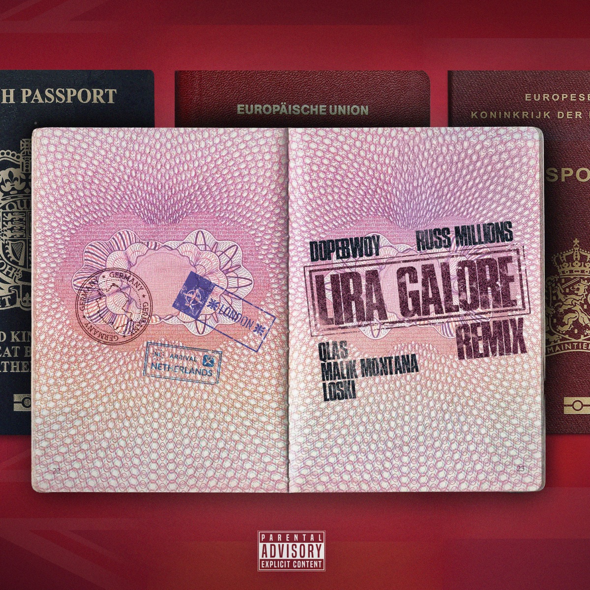 Lira Galore (feat. Russ Millions, Malik Montana, Qlas & Loski) [Remix] - Single by Dopebwoy album cover