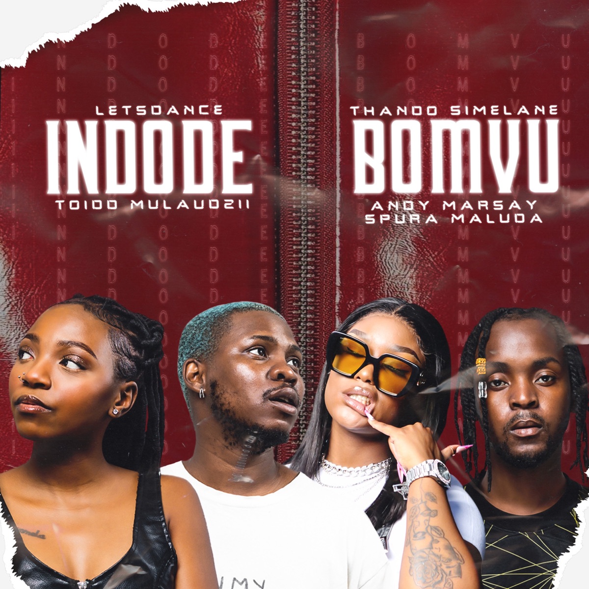 Indode Bomvu (feat. Spura Maluda & Andy Marsay) - Single by LetsDance, Thando Simelane & Toidd Mulaudzii album cover