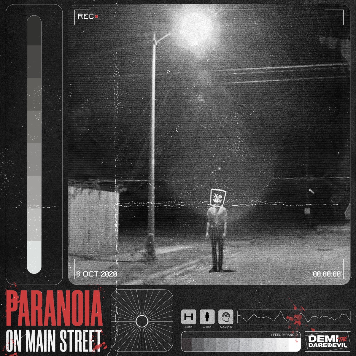 Paranoia on Main Street - Single by Demi the Daredevil album cover
