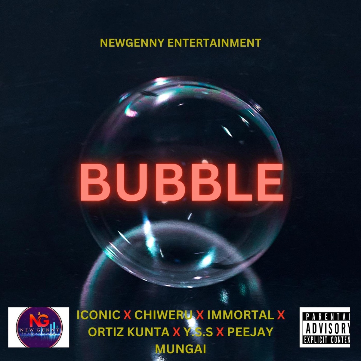 BUBBLE (feat. ICONIC, CHIWERU, IMMORTAL, ORTIZ KUNTA & Y.S.S) - Single by Peejay Mungai album cover