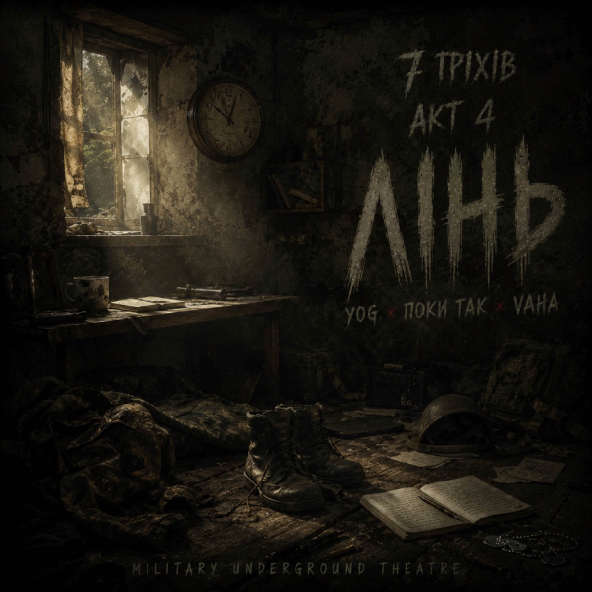 7 гріхів акт 4 лінь (feat. ПокиТак) - Single by MILITARY UNDERGROUND THEATRE, YOG & VAHA album cover